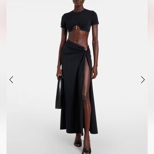 Christopher Esber Black Orbit Jersey Maxi Skirt Size 6 EUC